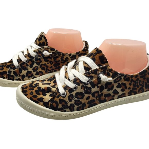 Forever Comfort Womens Leopard Pattern Soft Fabric Loafers - Picture 1 of 9